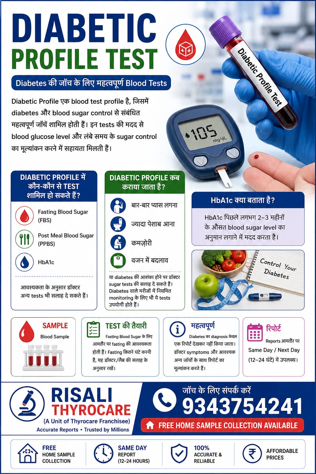 Diabetic Profile Test – Diabetes की जाँच के लिए महत्वपूर्ण Blood Tests